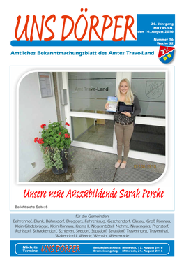 Unsere Neue Auszubildende Sarah Perske