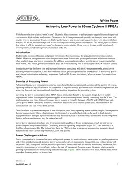 Achieving Low Power in 65-Nm Cyclone III Fpgas.Pdf