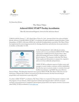 Achieved GBAC STAR™ Facility Accreditation