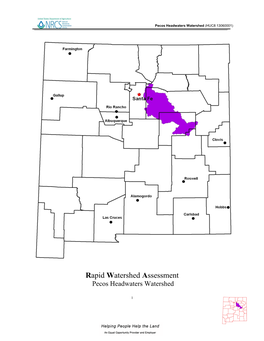 Rapid Watershed Assessment Pecos Headwaters Watershed