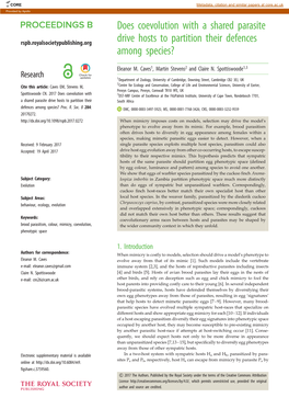 Does Coevolution with a Shared Parasite Drive Hosts to Partition Their Defences Among Species?