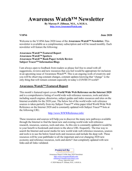 Awareness Watch™ Newsletter V18N6 June 2020