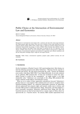 Public Choice at the Intersection of Environmental Law and Economics