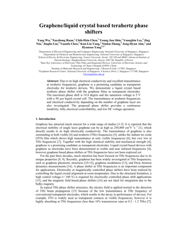 Graphene/Liquid Crystal Based Terahertz Phase Shifters