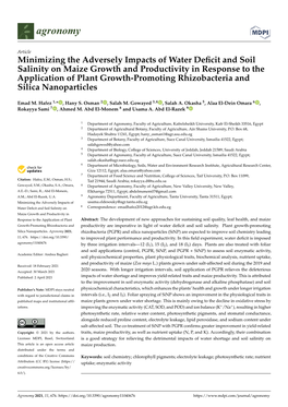 Minimizing the Adversely Impacts of Water Deficit and Soil Salinity On