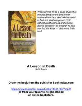 A Lesson in Death by BJ Roach