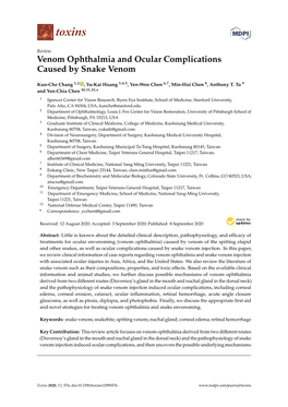 Venom Ophthalmia and Ocular Complications Caused by Snake Venom