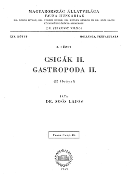 CSIGÁI( II. GASTROPOD.Ll II