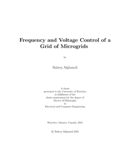 Frequency and Voltage Control of a Grid of Microgrids