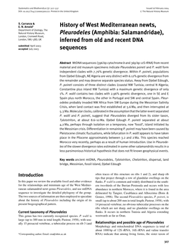 History of West Mediterranean Newts, Pleurodeles (Amphibia