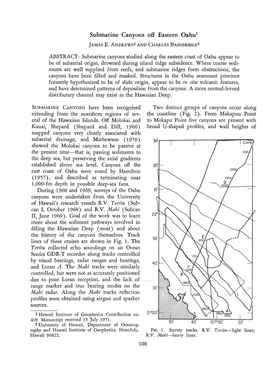 Submarine Canyons Off Eastern Oahul