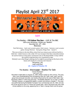 BWTB April 23Rd 2017