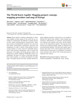 The World Karst Aquifer Mapping Project: Concept, Mapping Procedure and Map of Europe