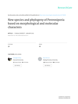 New Species and Phylogeny of Perenniporia Based on Morphological and Molecular Characters