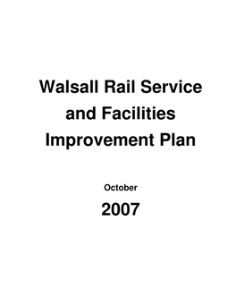 Walsall Rail Service and Facilities Improvement Plan 2007