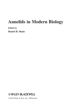 Annelid Phylogeny—Molecular Analysis with an Emphasis on Model Annelids 13 Part II Evolution and Development Christoph Bleidorn 2.1 Introduction 13 5