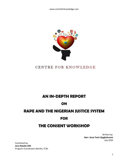 Rape and the Nigerian Justice System for the Consent Workshop