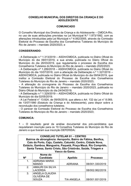 Conselho Municipal Dos Direitos Da Criança E Do Adolescente