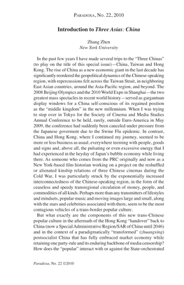 Introduction to Three Asias: China