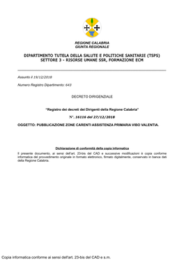 Dipartimento Tutela Della Salute E Politiche Sanitarie (Tsps) Settore 3 - Risorse Umane Ssr, Formazione Ecm