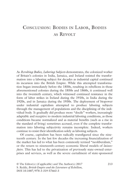 Conclusion: Bodies in Labor, Bodies As Revolt