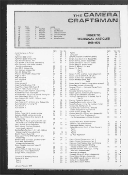 Download Camera Craftsman 1969-1978 Index
