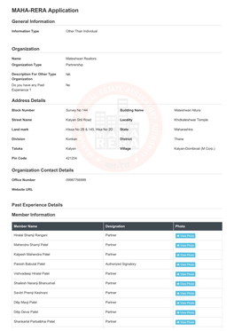 RERA Application