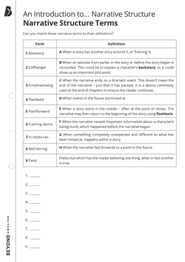 Narrative Structure Terms