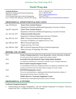 Curriculum Vitae-Xiaolei Wang, Ph.D