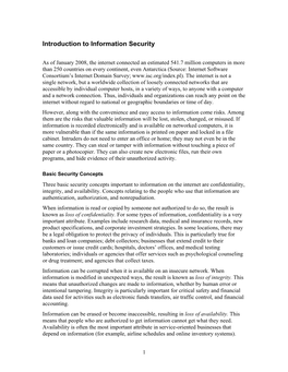 Introduction to Information Security