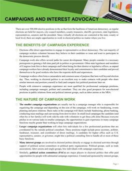 Campaigns and Interest Advocacy