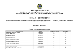 Resultado Preliminar