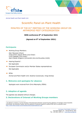 Scientific Panel on Plant Health