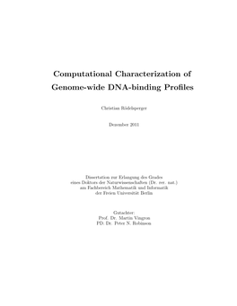 Computational Characterization of Genome-Wide DNA-Binding Profiles