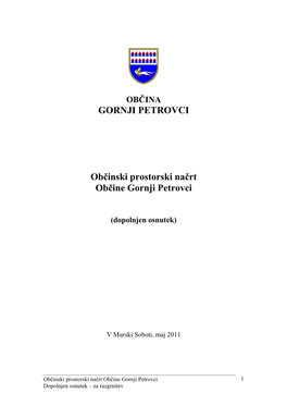 GORNJI PETROVCI Občinski Prostorski Načrt Občine Gornji Petrovci