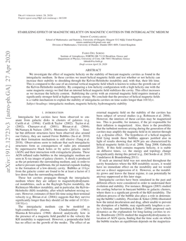 Stabilizing Effect of Magnetic Helicity on Magnetic Cavities in the Intergalactic Medium