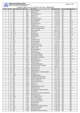 INDIAN OVERSEAS BANK Page 1 of 35 Clerical to Officer As on 31.12