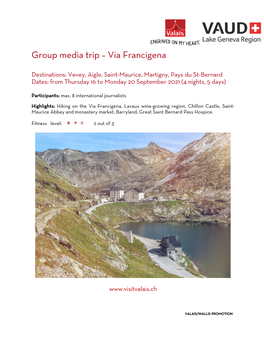 Group Media Trip – Via Francigena