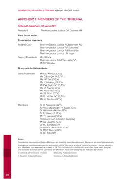 AAT Annual Report 2010-11 Appendix 1 Members of the Tribunal [PDF