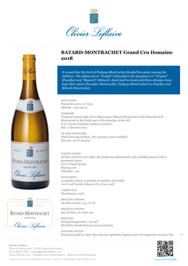 BATARD-MONTRACHET Grand Cru Domaine 2018