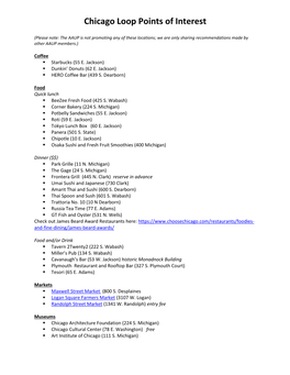 Chicago Loop Points of Interest