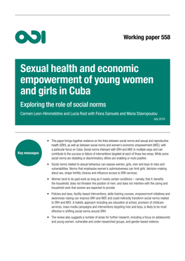 Sexual Health and Economic Empowerment of Young Women