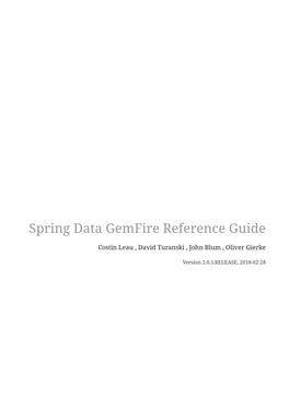 Spring Data Gemfire Reference Guide