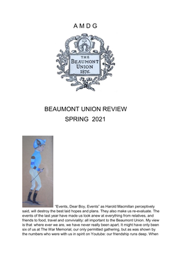 A M D G Beaumont Union Review Spring 2021