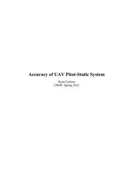 Accuracy of UAV Pitot-Static System