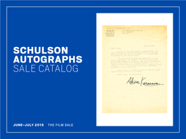 Schulson Autographs Sale Catalog