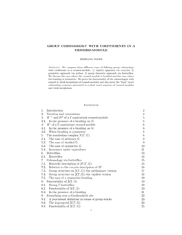 Group Cohomology with Coefficients in a Crossed-Module