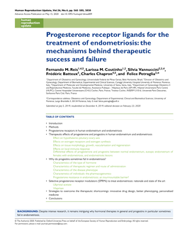 Progesterone Receptor Ligands for the Treatment of Endometriosis: the Mechanisms Behind Therapeutic Success and Failure