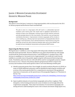 Jason-1 Mission Capabilities Statement Geodetic Mission Phase