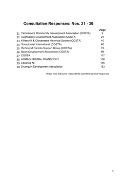 TRPSI Consultation Responses Nos. 21-30